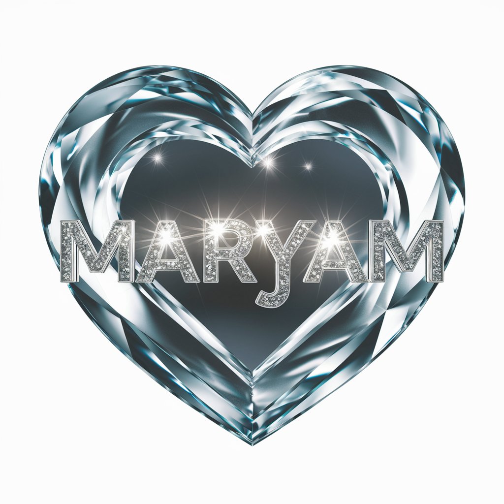 Shimmering crystal surrounds Maryam’s name, offering a delicate and radiant design with soft lighting."