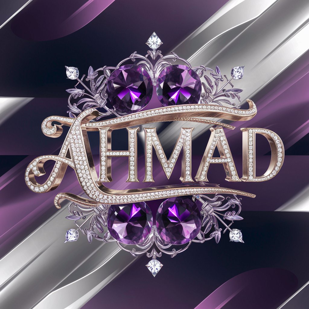 Majestic 'Ahmad' wallpaper in polished platinum with amethyst gemstones and floral details."