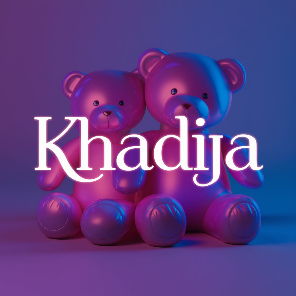 Calming neon 'Khadija' and teddy bears with a soft gradient Wallpaper background