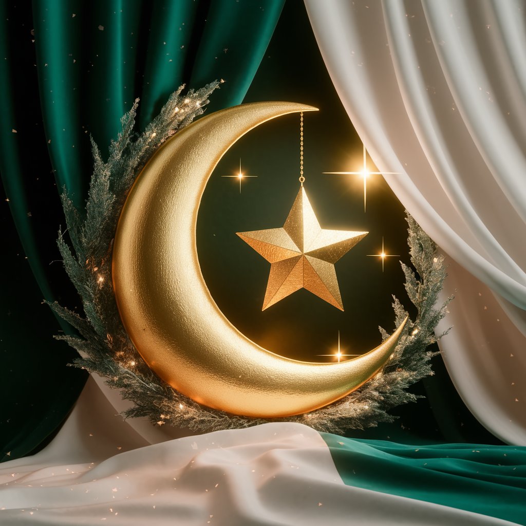 Moon and star wallpaper for pakistan culture 2024