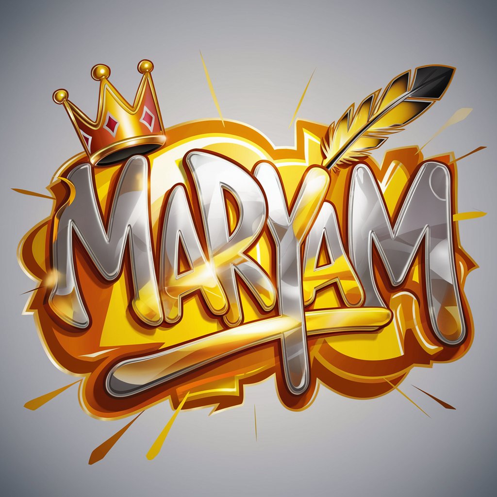 Energetic 'Maryam' in vibrant graffiti style with neon accents, great for colorful wallpaper."