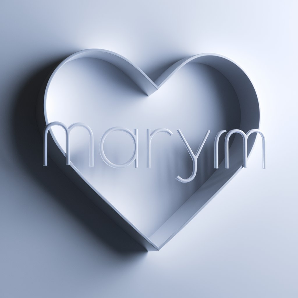 Modern and stylish, Maryam’s name shines within a geometric heart frame, perfect for sleek visuals."