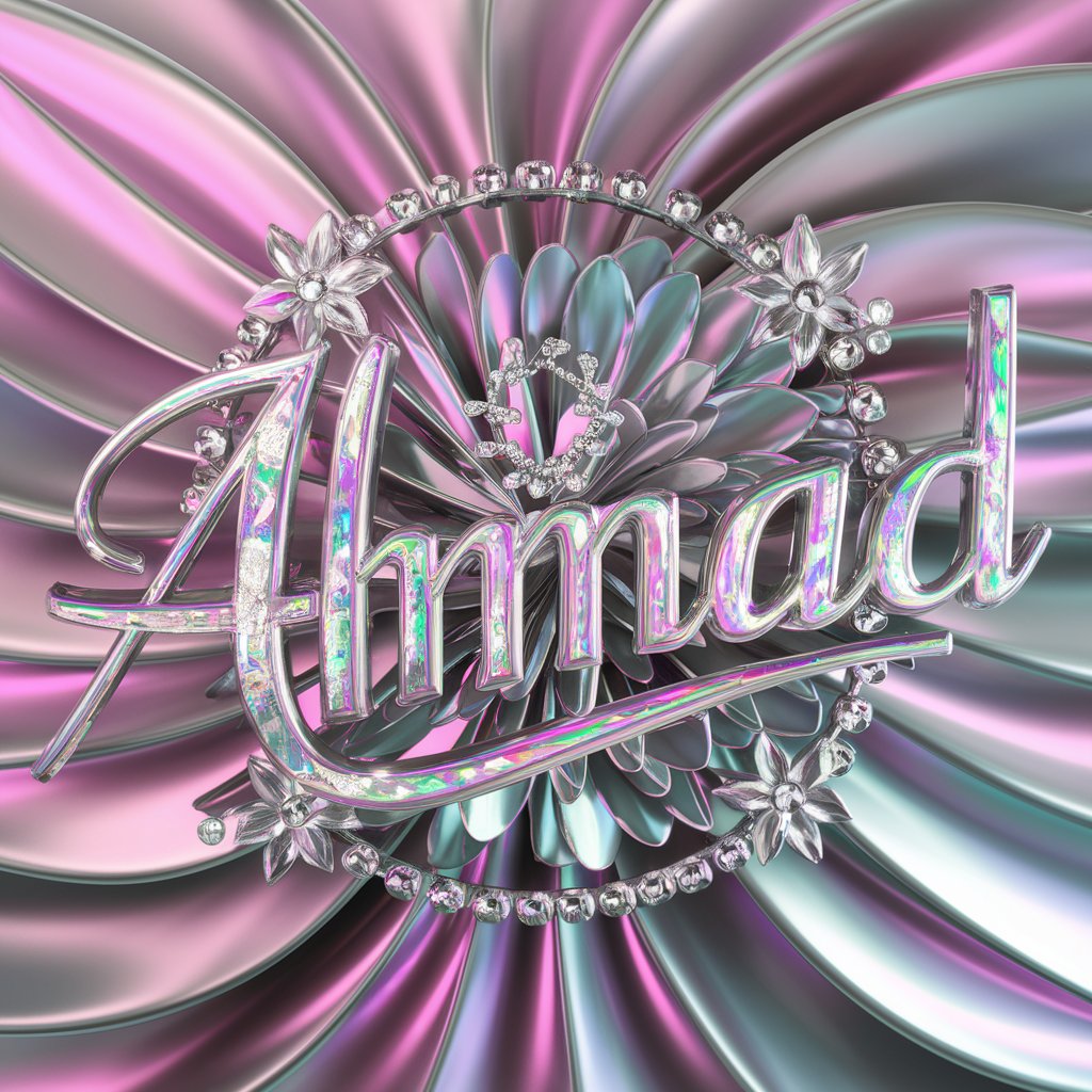 Glamorous 'Ahmad' wallpaper in iridescent silver with pink highlights and sparkling gems."