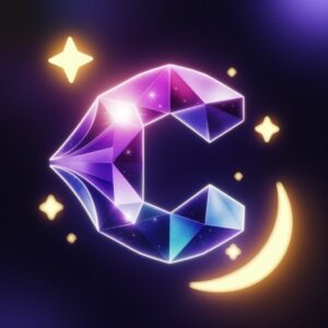 Starry "C" name DP featuring vibrant neon lights and a celestial theme.