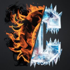 Half flame, half ice C DP for a powerful name look."