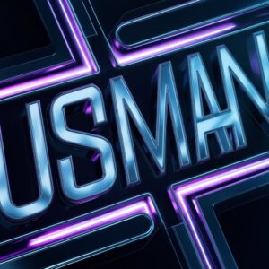 Bold Usman Name DP with glowing neon letters and a striking, modern design.