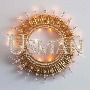 Sophisticated Usman Name DP featuring crystal lettering adorned with diamonds