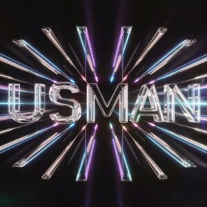 Modern Usman Name DP featuring cutting-edge typography and neon-lit accents.