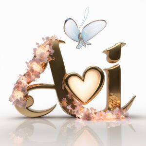 Ali DP with sparkling crystal letters and vibrant pink and purple 3D flowers, golden crown, and glass butterfly." 