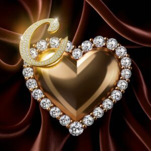 Elegant DP with a golden heart and a softly glowing C, surrounded by diamonds