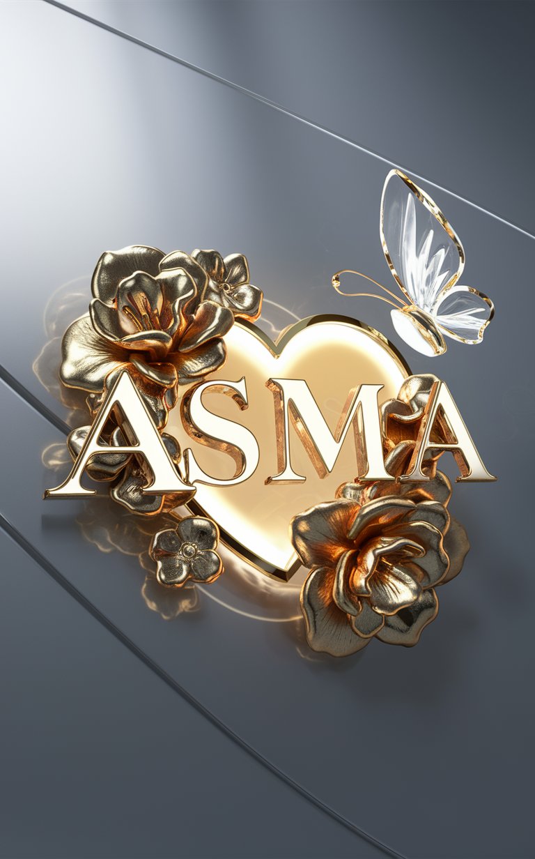 Gilded Flower Fantasy Wallpaper: Luxurious 'Asma' logo in gold with intricate golden flowers."