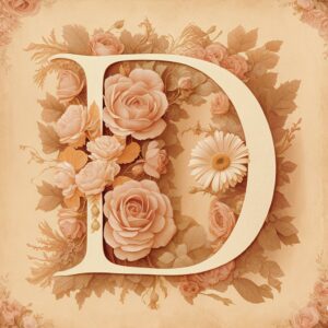 Vintage-inspired floral design with delicate 'D' perfect for a nostalgic name DP."