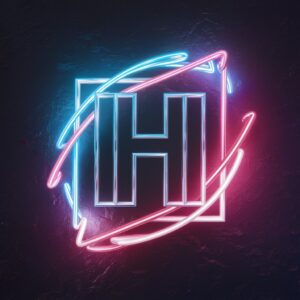 Electric neon H letter for name wallpaper with bright lights