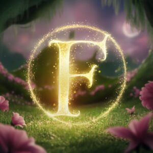 The name "F" glows with fairy dust and twinkling stars for this magical name DP.