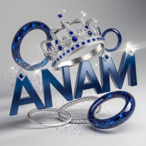 Ethereal Anam Name DP featuring translucent typography, floating crystals, and shooting stars."