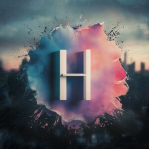 Artistic H name wallpaper with colorful watercolor background