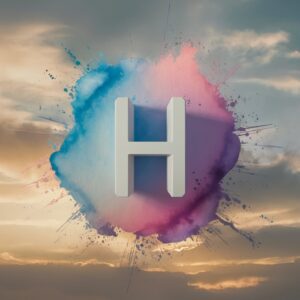 Creative letter H name DP with vibrant paint splash effect"