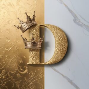 Golden and marble-inspired name DP image featuring the letter 'D' for a refined look