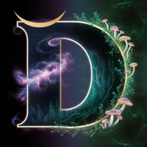 Vibrant letter 'D' name DP image with celestial and mystical vibes, perfect for unique profiles