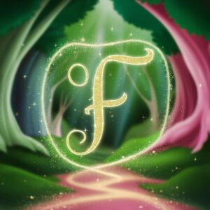 Twinkling lights and magical elements highlight the beauty of the name "F" in this name DP.