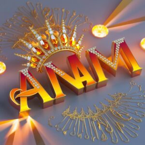 Opulent Anam Name DP in a golden-hour scene, with vibrant orange to gold gradient typography