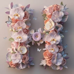 Delicate rose and lily-styled H letter name DP with a nature-inspired look"