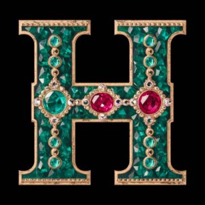 "Stunning jewel-inspired H letter name DP with a golden, antique style