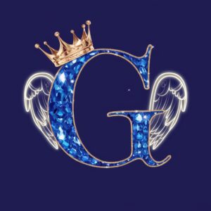 Royal-themed G Name DP adorned with gold crown and soft glow"