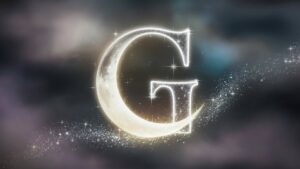 Enchanted G Name DP with moonlit design and sparkling stars