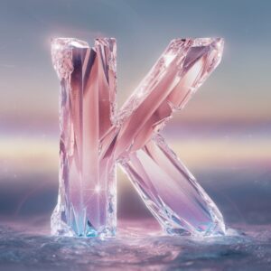 Sparkling crystal "K" with a twilight background, adding charm to your name DP.