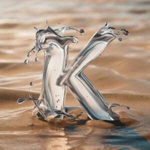 Splashed water effect with rippling textures, perfect for a cool, refreshing 'K' name DP."