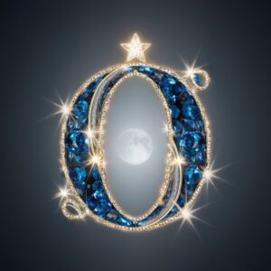 Crystal "O" bathed in moonlight with glowing accents, a stunning name DP.