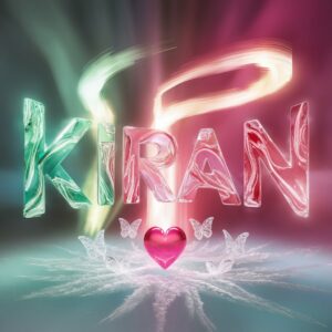 Kiran" inspired by Northern Lights, with icy green to pink gradients, glowing streaks, and frosty accents.