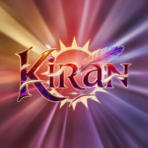 Dazzling "Kiran" name DP featuring twilight tones and a golden glow, enhanced by neon accents