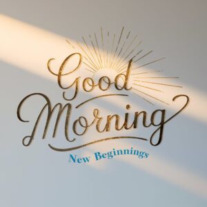 Stylish script text with "New Beginnings" below