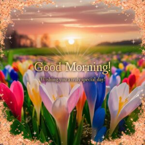 Special Today Good Morning! Wishing you warmth and a vibrant start to a special day." 