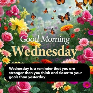 Wednesday is a reminder that you are stronger than you think and closer to your goals than yesterday