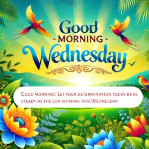 Good morning! Let your determination today be as steady as the sun shining this Wednesday