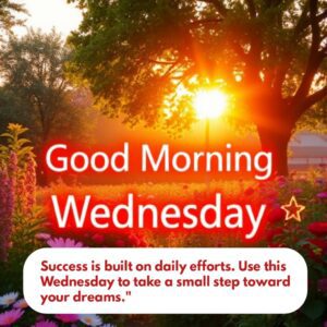 Success is built on daily efforts. Use this Wednesday to take a small step toward your dreams."