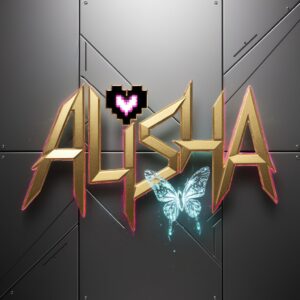 Modern Alisha name DP with geometric details and striking neon color effects."