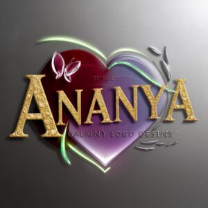 "A whimsical glass butterfly and glowing neon accents make ‘Ananya’ shine in this name DP."