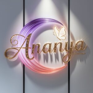 Radiant golden letters and neon colors make the 'Ananya' name DP shine on any profile."