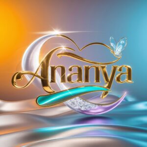 A glowing gradient of vibrant neon accents and gold ‘Ananya’ logo make a perfect name DP."