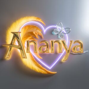 Ananya in golden letters, neon lights, and whimsical details makes for a stunning name DP."