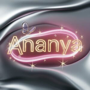 Elegant stars and a floating butterfly highlight the name 'Ananya’ in this enchanting DP design