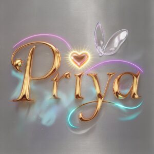 Serene "Priya Name DP" featuring elegant gradients and a delicate butterfly touch