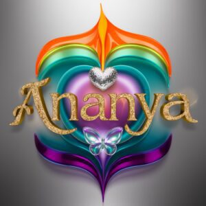 Ananya name DP with neon teal and purple glow, perfect for a modern, luxurious look."