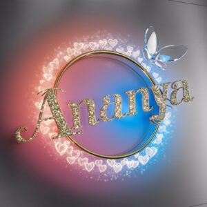 Golden accents and a neon butterfly make ‘Ananya’ an eye-catching name DP design