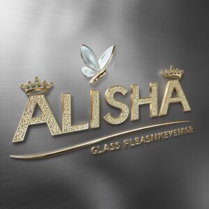 Alisha name DP showcasing regal designs with glowing accents and intricate patterns."